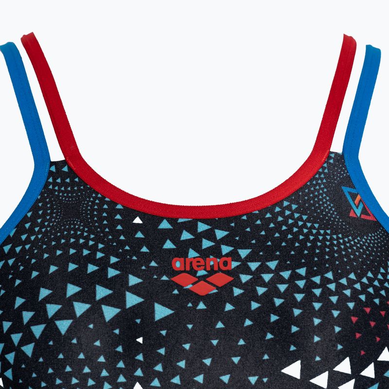 Costume intero donna arena One Fireflow Double Cross blue river/red/black multi 3
