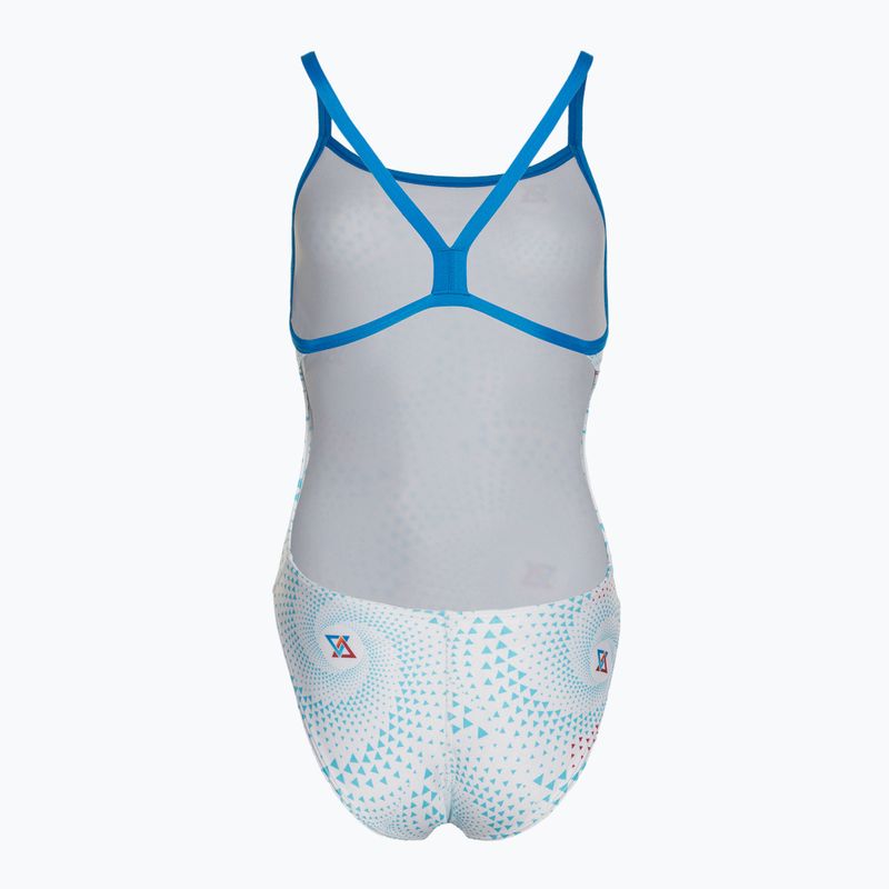 Costume intero donna arena Fireflow Challenge dorso blu fiume/bianco multi 2