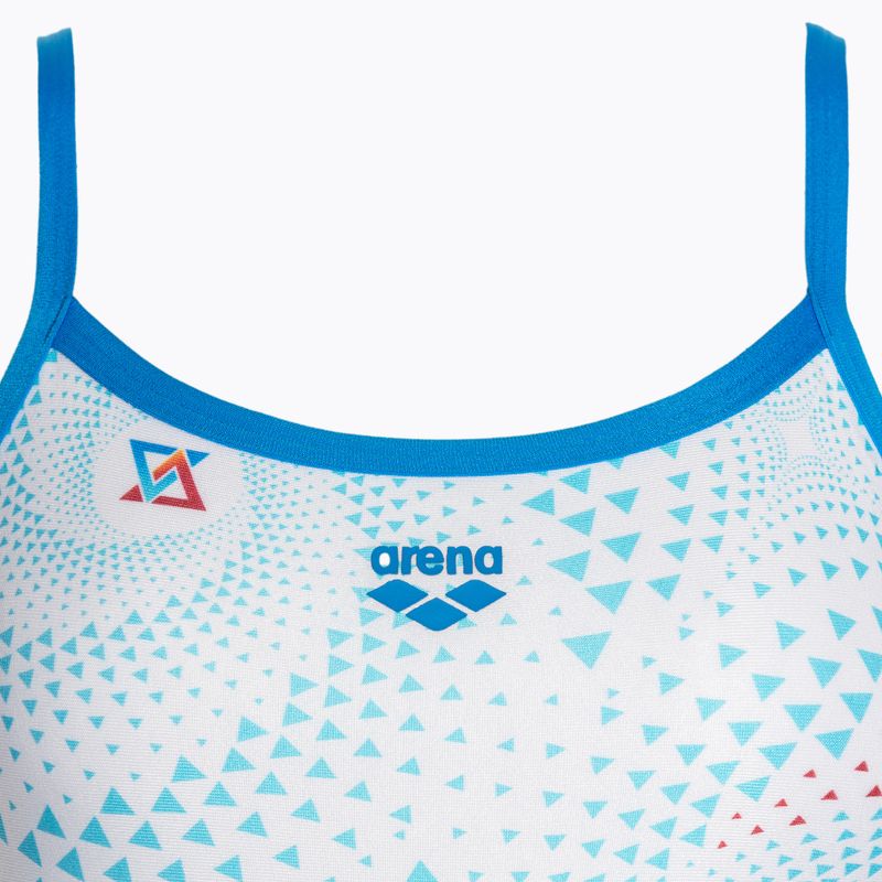 Costume intero donna arena Fireflow Challenge dorso blu fiume/bianco multi 3