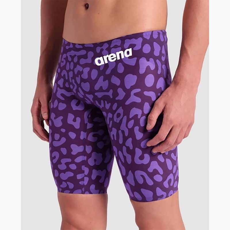 Uomo arena Powerskin Carbon Air2 LE Jammer leopardato viola jammer da nuoto 4
