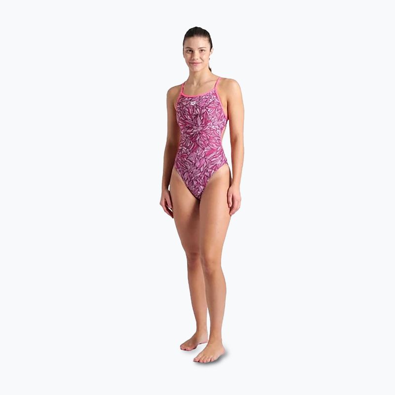 Costume da bagno intero donna arena Pink Dahlia Lace Back rosa shocking/multi 2