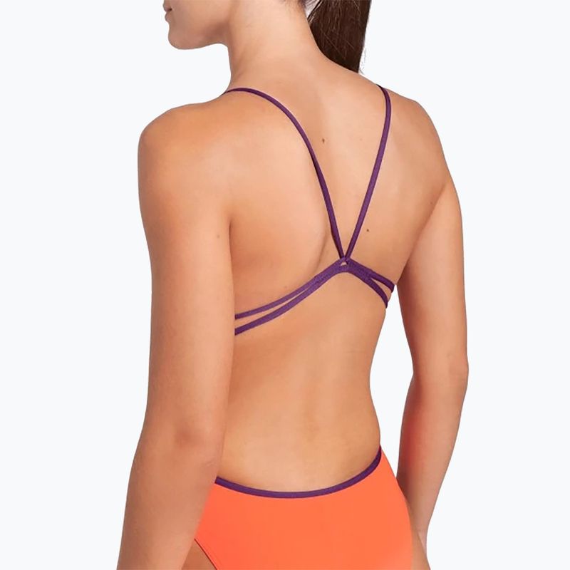 Costume da bagno intero donna arena Lace Back Solid bright coral/plum 5