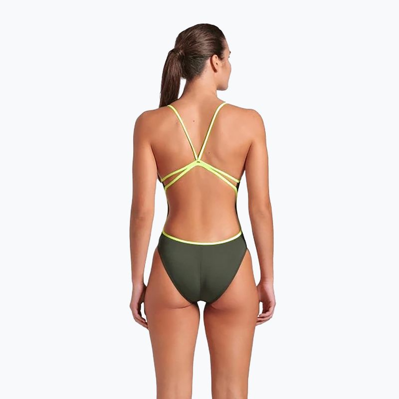 Costume intero donna arena Lace Back Solid dark sage/artic lime 7