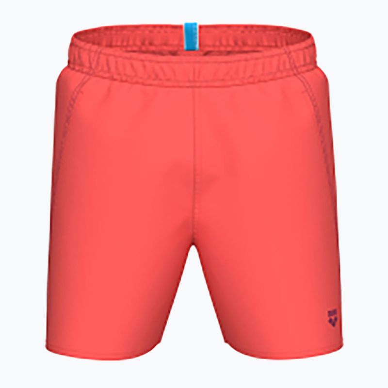 Pantaloncini da bagno arena Fundamentals Boxer R da uomo viola scuro/calipso corallo