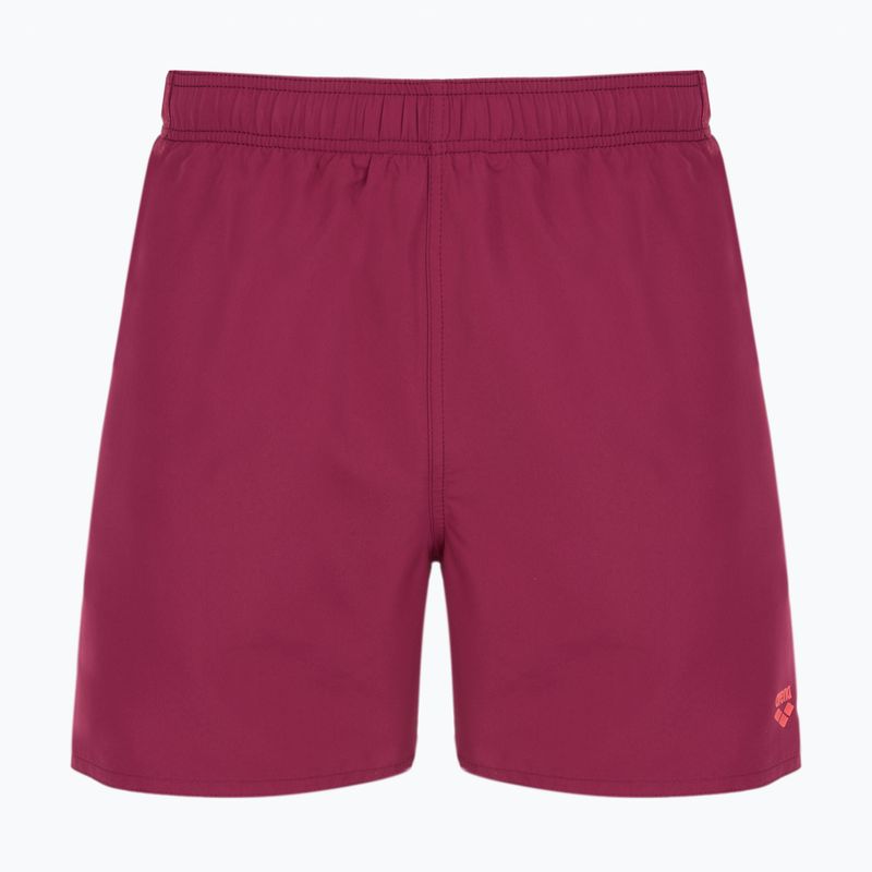 Pantaloncini da bagno arena Fundamentals Boxer R da uomo viola scuro/calipso corallo