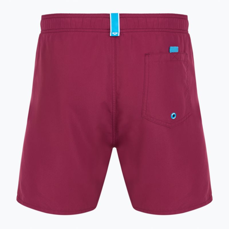 Pantaloncini da bagno arena Fundamentals Boxer R da uomo viola scuro/calipso corallo 2