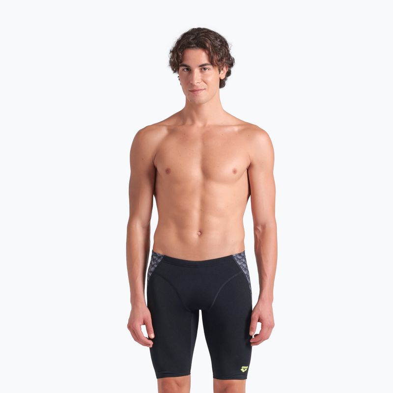 Maglia da bagno arena Monogram da uomo nero/salvia scuro multi 4