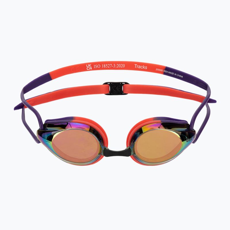 Occhiali da nuoto Arena Tracks Mirror rame/plum/corallo brillante 2