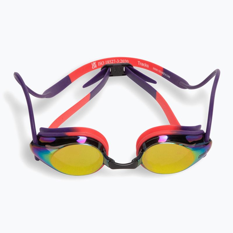 Occhiali da nuoto Arena Tracks Mirror rame/plum/corallo brillante 2
