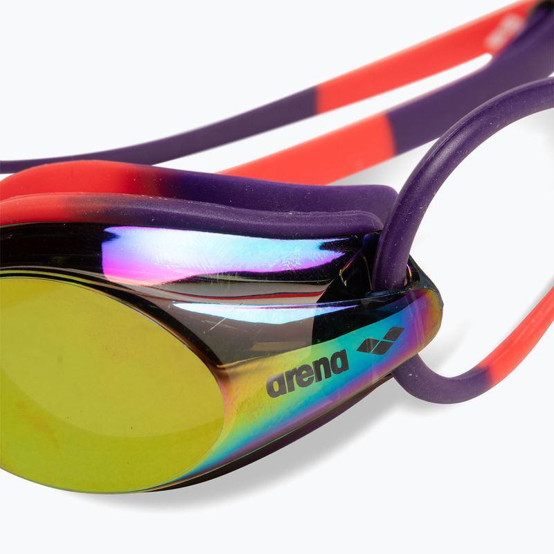 Occhiali da nuoto Arena Tracks Mirror rame/plum/corallo brillante 5