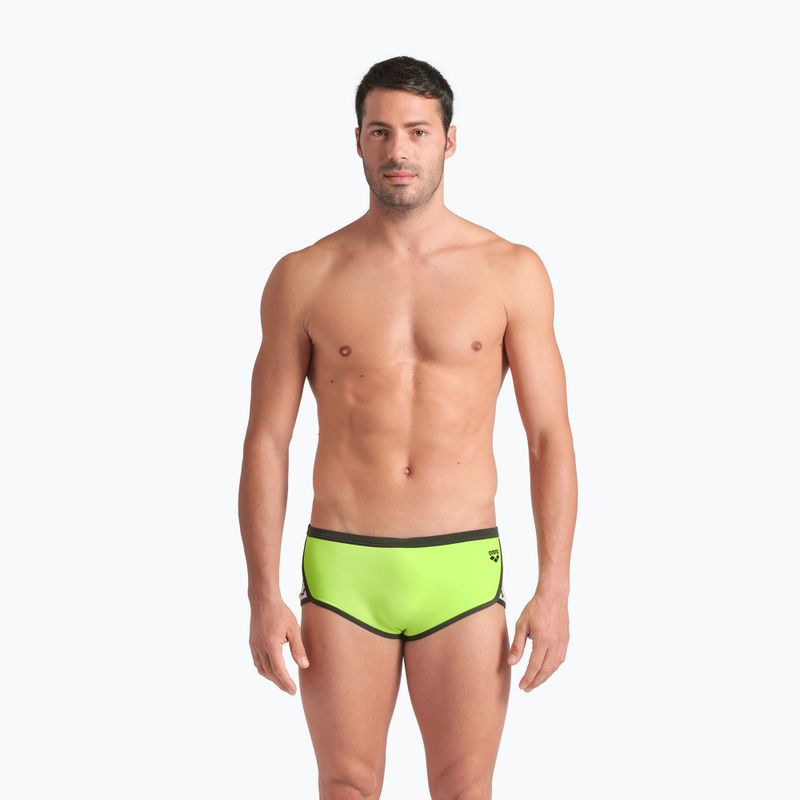 Slip da bagno a vita bassa da uomo arena Icons Swim Solid artic lime/dark sage 4