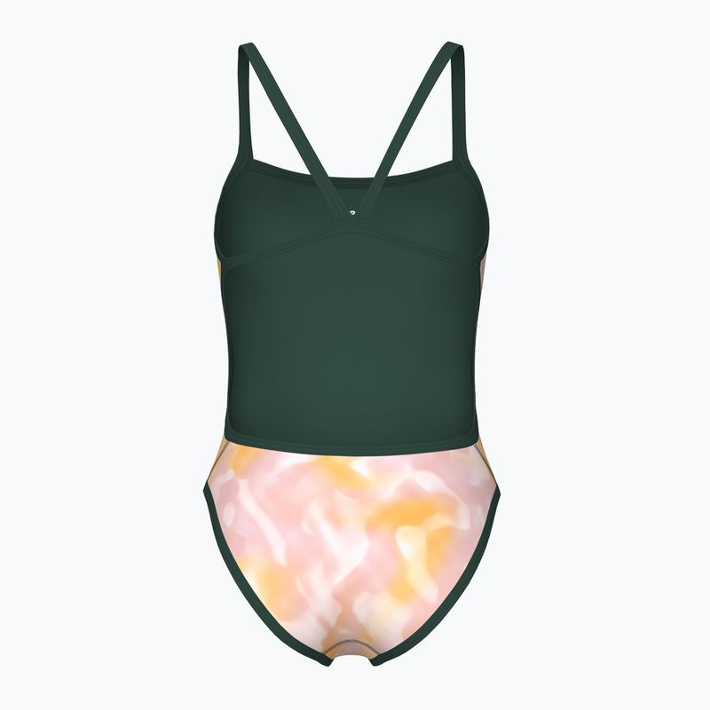Costume da bagno intero donna arena Ao Rev Challenge Back multicolore/salvia scuro 2