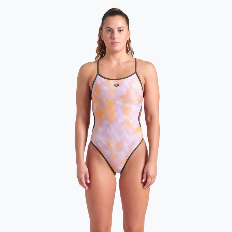 Costume da bagno intero donna arena Ao Rev Challenge Back multicolore/salvia scuro 5