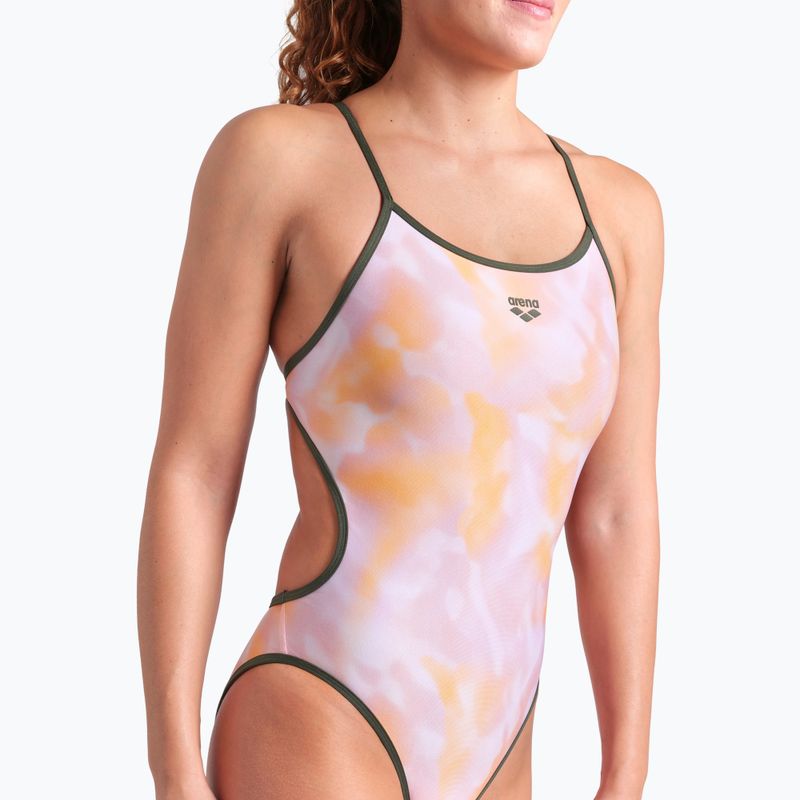Costume da bagno intero donna arena Ao Rev Challenge Back multicolore/salvia scuro 11