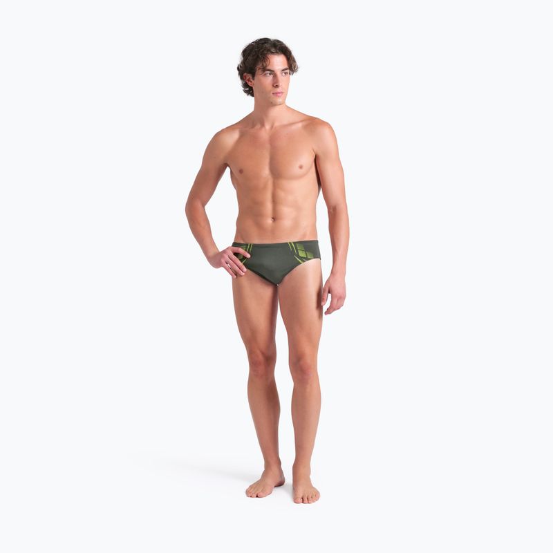 Slip da bagno arena Poseidonia da uomo salvia scura/bianco scuro 5