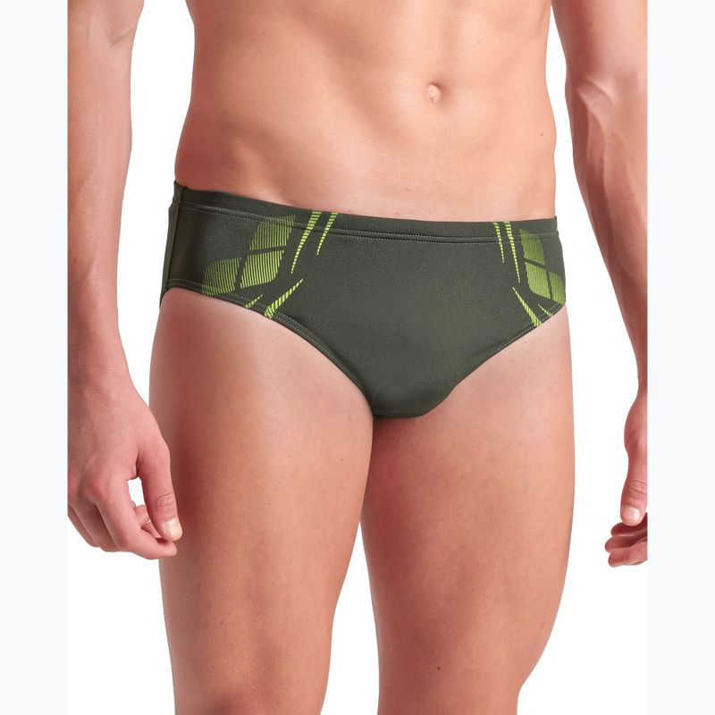 Slip da bagno arena Poseidonia da uomo salvia scura/bianco scuro 7