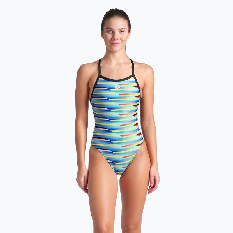 Costume intero donna arena Racing Stripe Xcriss Cross nero multi/nero 5