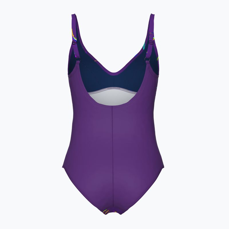 Costume da bagno intero donna arena Abyss U Back multi plum/plum 2