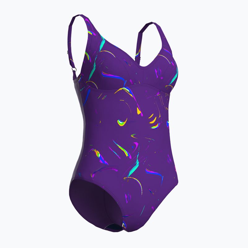 Costume da bagno intero donna arena Abyss U Back multi plum/plum 3