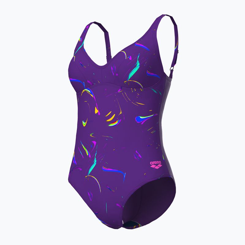 Costume da bagno intero donna arena Abyss U Back multi plum/plum 4