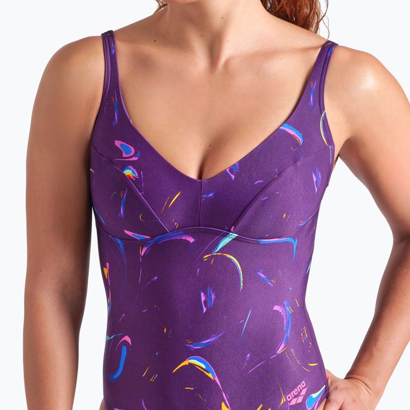 Costume da bagno intero donna arena Abyss U Back multi plum/plum 8