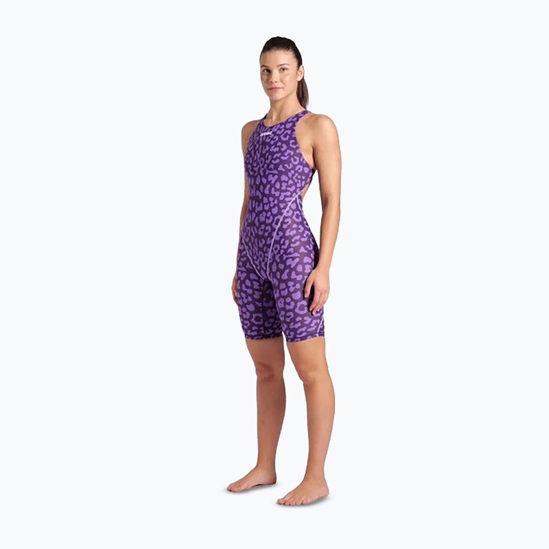 Costume intero donna arena Powerskin ST Next LE Open Back leopardato viola 2