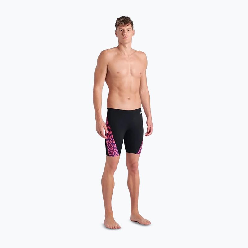 Maglia da bagno stampata arena da uomo nero/fucsia multi 5