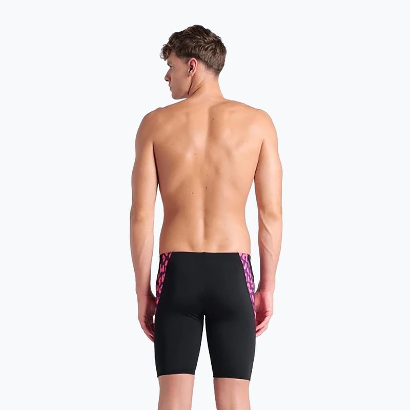 Maglia da bagno stampata arena da uomo nero/fucsia multi 6