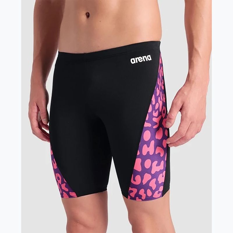 Maglia da bagno stampata arena da uomo nero/fucsia multi 7