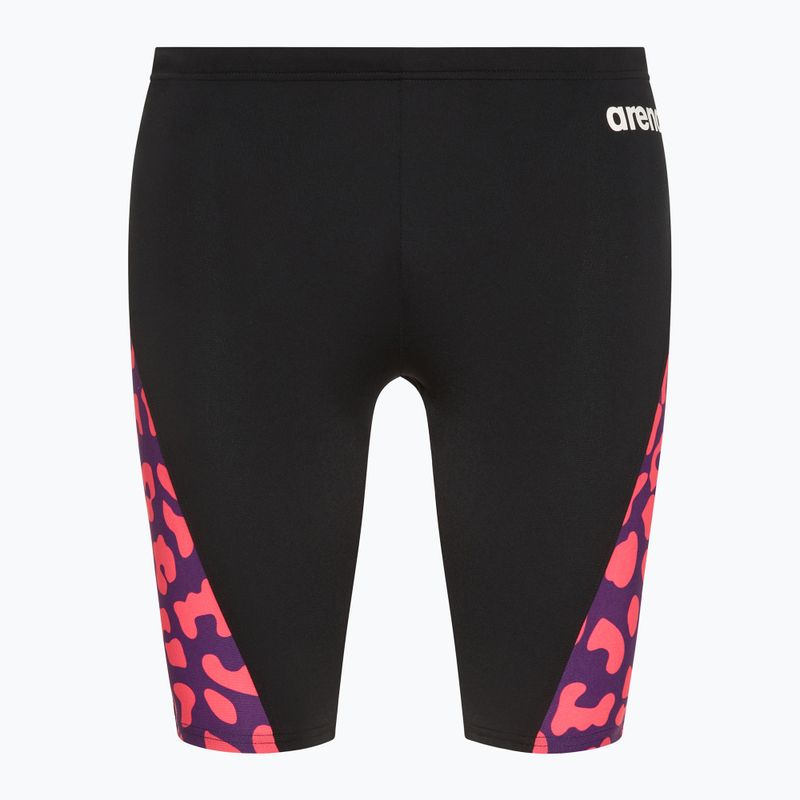 Maglia da bagno stampata arena da uomo nero/fucsia multi