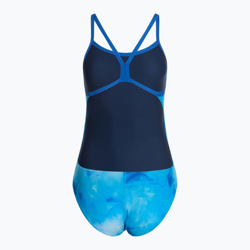 Costume intero donna arena Tie-Dye Challenge Back Allover blu multi/royal 3