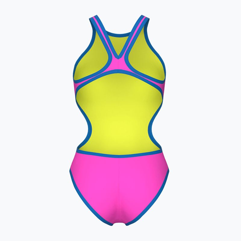 Costume intero donna arena One Biglogo One Piece rosa shocking/blu fiume 2