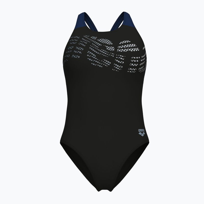 Costume intero donna arena Flowing V Back nero/navy