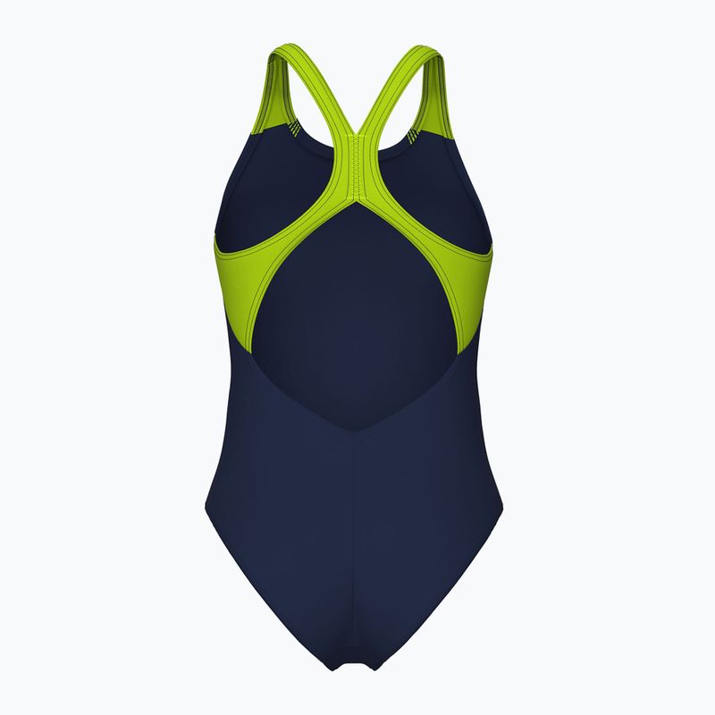 Costume da bagno intero donna arena Blast V Back navy/artic lime 2