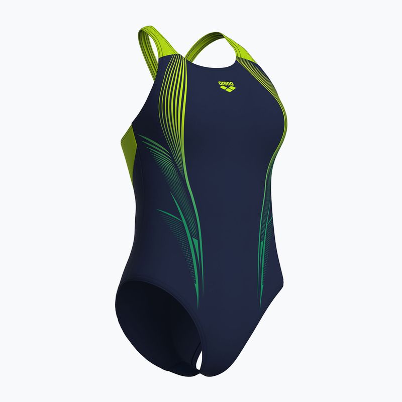 Costume da bagno intero donna arena Blast V Back navy/artic lime 3