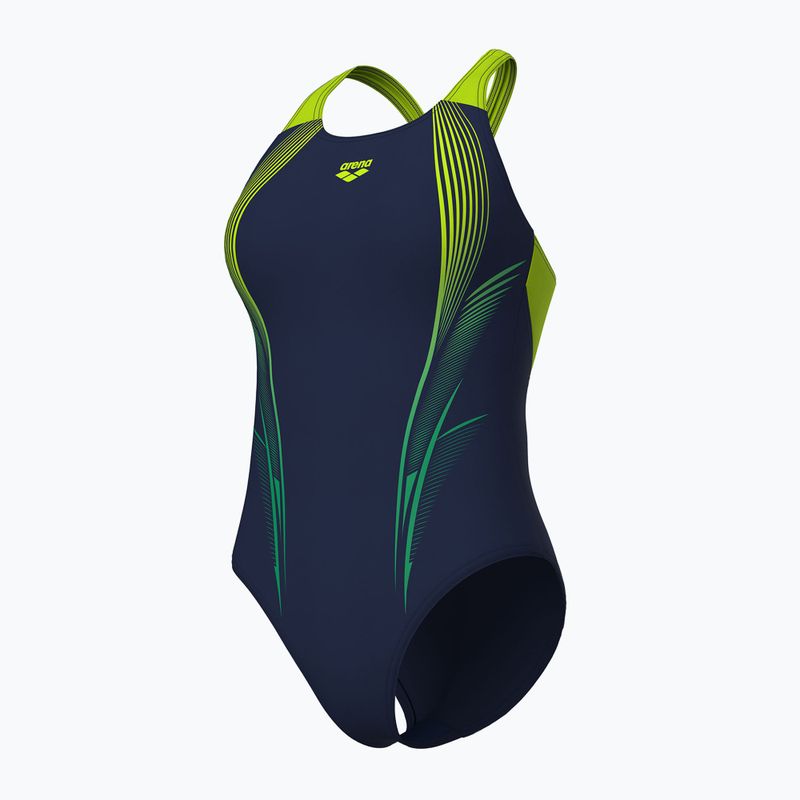 Costume da bagno intero donna arena Blast V Back navy/artic lime 4