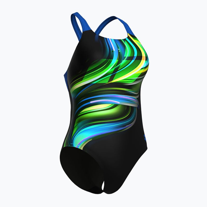 Costume da bagno intero donna arena Bloom Swim Pro Back Lb multi nero/nero/blu porcellana 3
