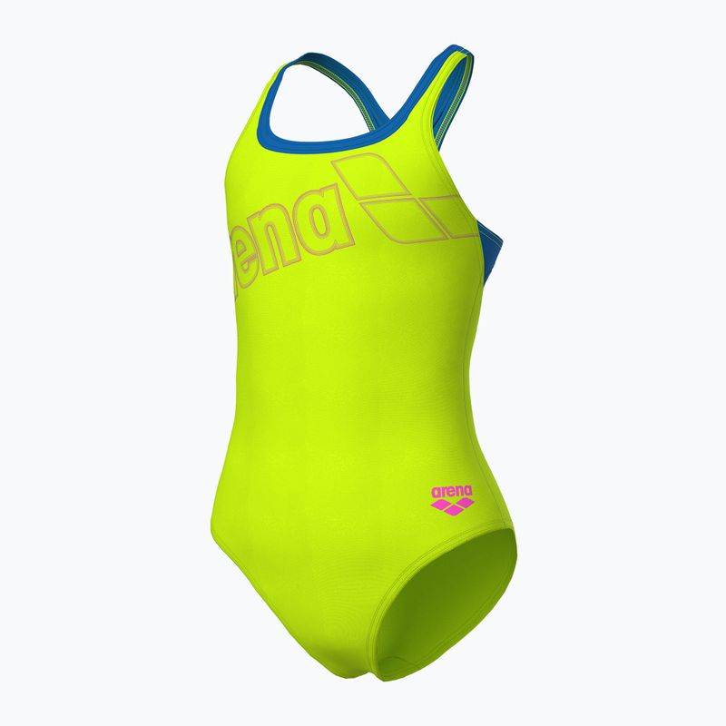 Costume intero donna arena Logo Swim Pro artic lime/blu china 4