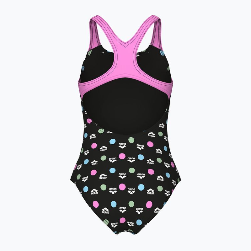 Costume intero per bambini arena Multiple Dot Swim Pro Back multi nero/orchidea 2