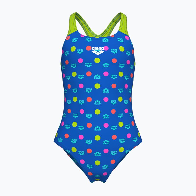 Costume intero per bambini arena Multiple Dot Swim Pro Back multi blue/artic lime