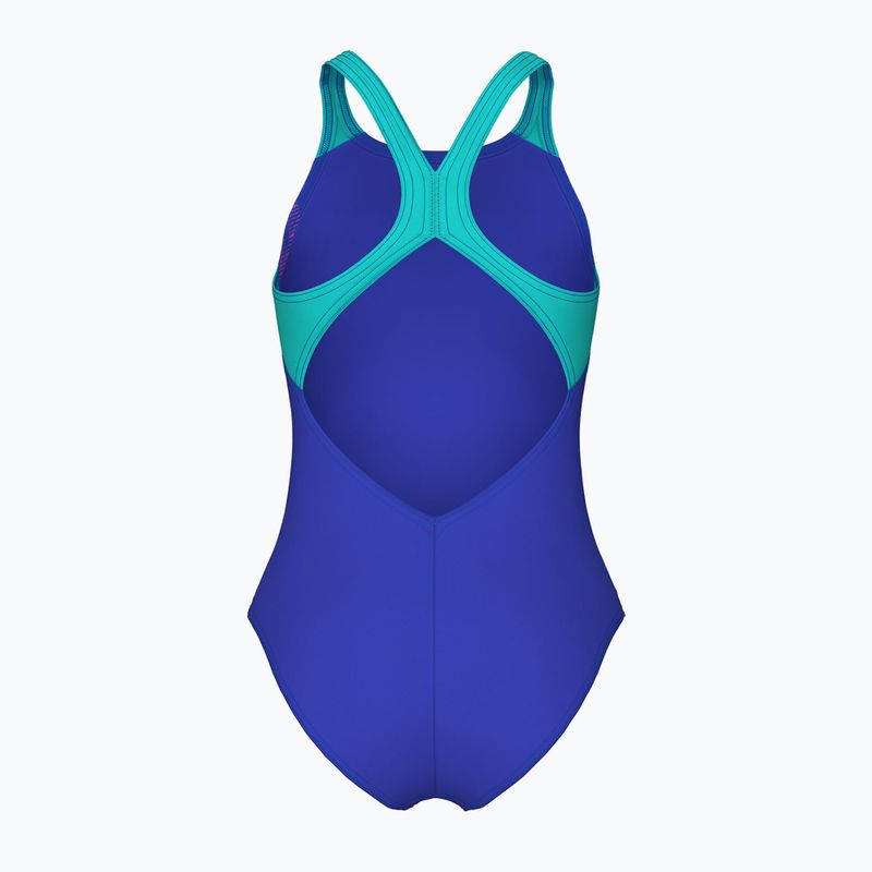 Costume intero Arena Graphic V Back indaco/acqua per bambini 2