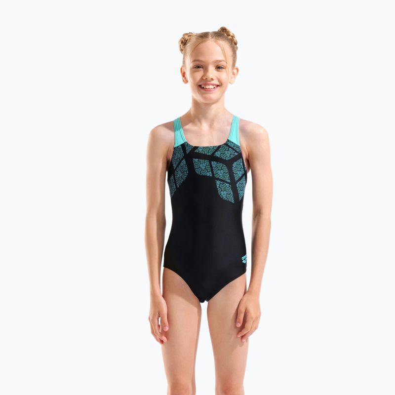 Costume da bagno intero bambino arena Kikko Swim Pro Back black/water 5