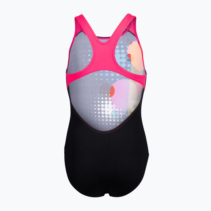 Costume da bagno intero per bambini arena Dots Swim Pro Back black multi/black/shocking pink 2