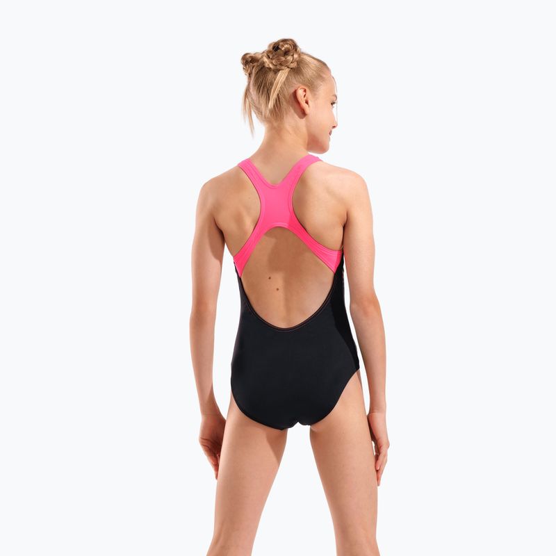 Costume da bagno intero per bambini arena Dots Swim Pro Back black multi/black/shocking pink 7