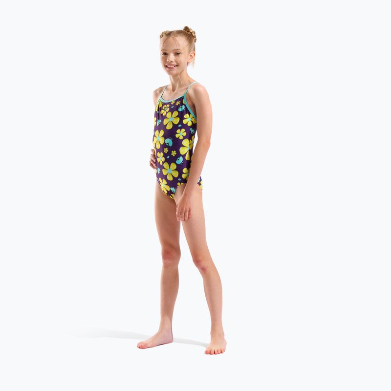 Costume da bagno intero per bambini arena Spring Lightdrop Back plum multi/water 6