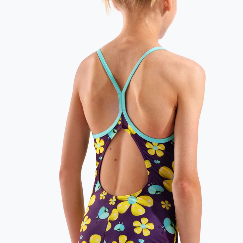 Costume da bagno intero per bambini arena Spring Lightdrop Back plum multi/water 9