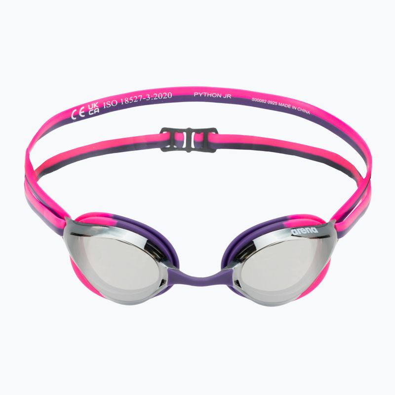 Occhialini da nuoto per bambini arena Python Mirror Jr silver/shocking pink/plum 2