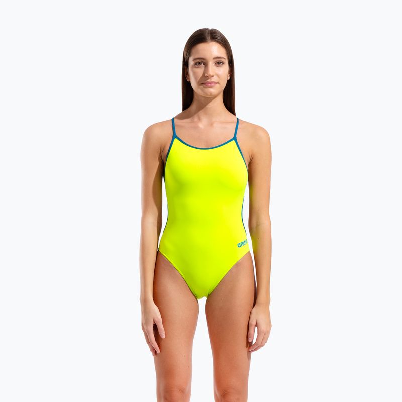 Costume da bagno intero donna Arena Lace Back Solid artic lime/blue cosmo 5