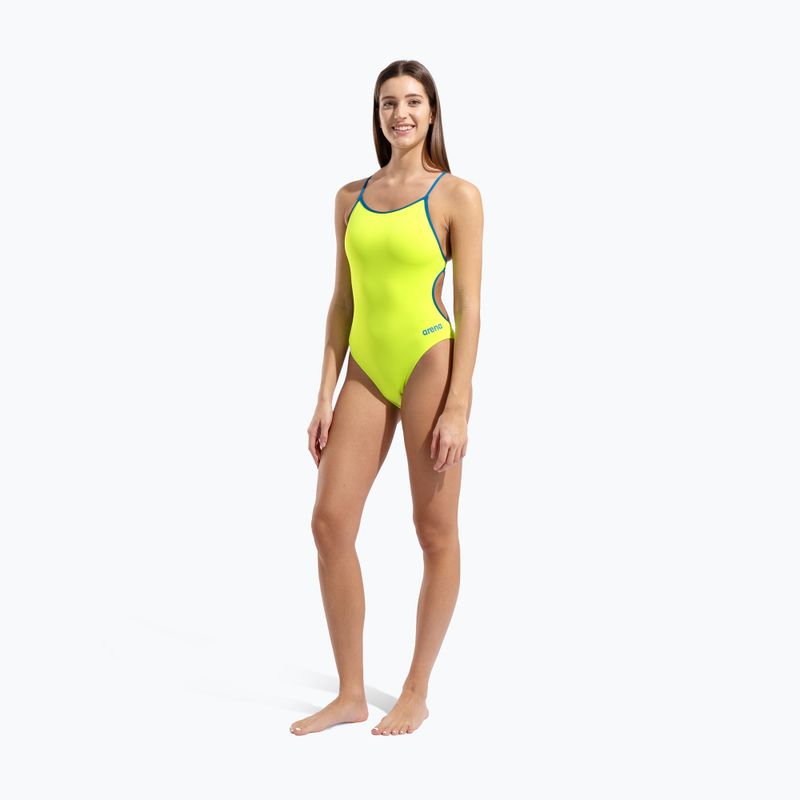 Costume da bagno intero donna Arena Lace Back Solid artic lime/blue cosmo 6
