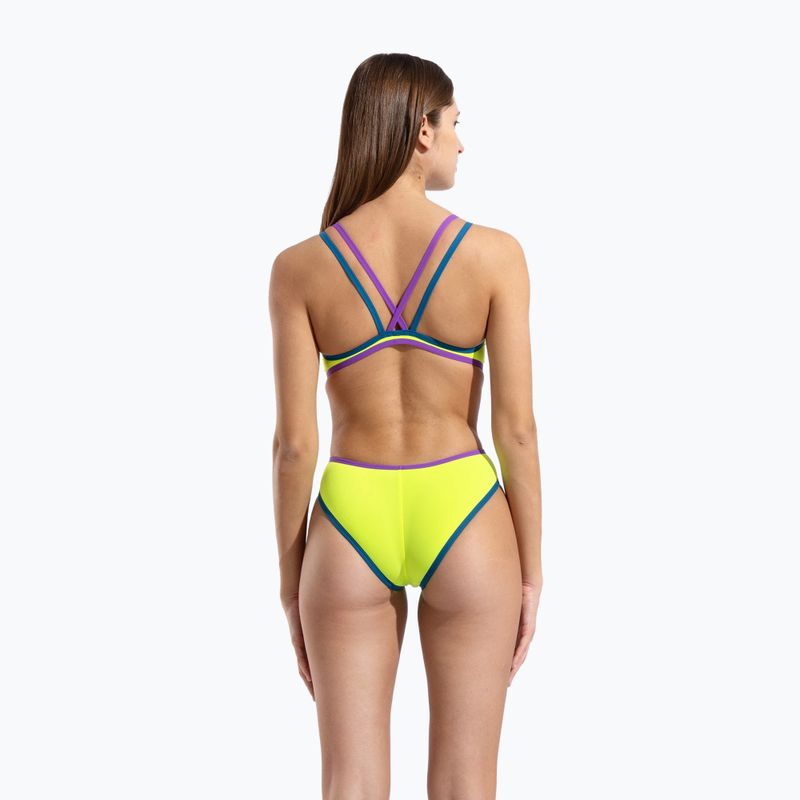 Costume da bagno intero donna arena One Double Cross Back One Piece artic lime/plum/blue cosmo 7